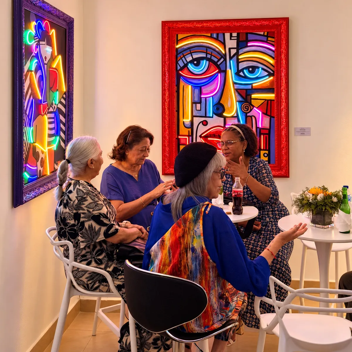Conversaciones entre obras de arte en Lux Neon, Zona Colonial